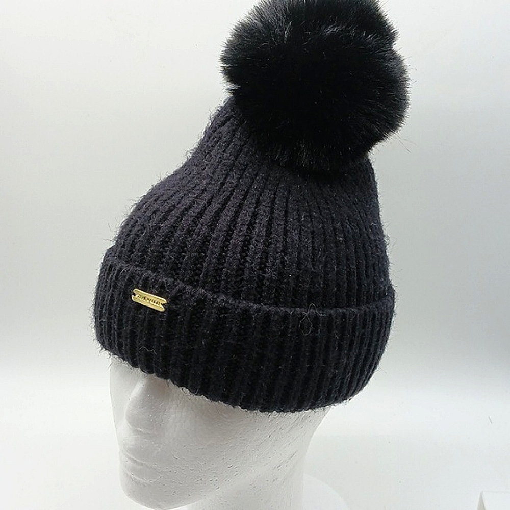 Steve Madden Pom Pom Beanie Hat One Size